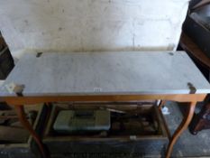 A side table with marble top (w101cm)