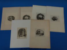 Group of Victorian proof engravings (landscape scenes) in the manner of Birket Foster together with