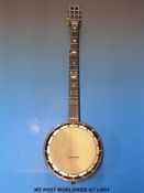 A five string banjo c1900 by John Alvey Turner, 33, Bishopsgate St.
