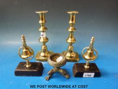 Two original shire/ heavy horse brass harness bells,