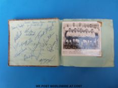 An autograph album with various football related signatures, includes Bristol Rovers 1950 -51,