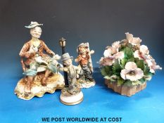 A group of Capodimonte and similar figures together with a large Laaf figure of 'Ludwig',