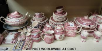 A large quantity of Mason's Vista red ironstone dinner and teaware together with various similar