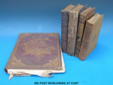 Three volumes of books on British Butterflies and two volumes on wild flowers