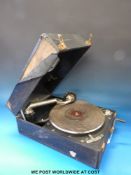 A wind up gramophone by Columbia with internal horn