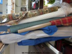 Seven rolls of good quality upholstery and furnishing fabric