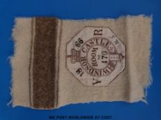 A portion of cloth blanket with octagonal silk printed with crown & 