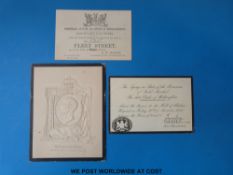 Three items relating to the Duke of Wellington's funeral including a card admitting the bearer