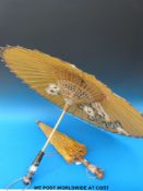 Two Oriental silk parasols