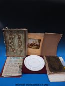 A Margaret Thatcher cabinet signed plate by Wilton 65 together with a quantity of ephemera to