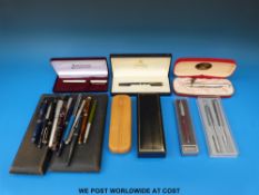 A quantity of various pens to include boxed sets,