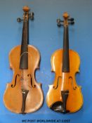 A vintage anonymous c1900 violin, 35.