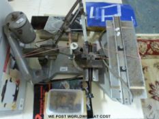 A Graveograph engraving machine together with three various boxes of letters etc