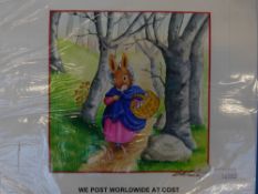 Two original watercolours for an edition of Beatrix Potter's Peter Rabbit. Mrs.
