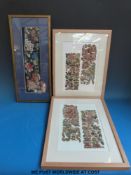 Two Chinese framed embroideries,