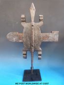 A large Dogon zoomorphic grainery door lock,