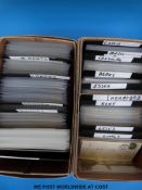 Two boxes of topographical postcards to include Wiltshire, Berkshire, Cheshire, Cambridgeshire,