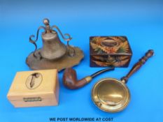 Two Mauchlin ware boxes including Dunbar and Wallace monument,