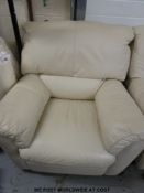 A reclining leather three piece suite