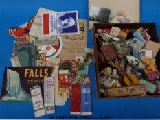 A quantity of ephemera, packaging etc to include Liberty & Co, various bookmarks,
