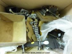 A tow bar attachment and other tools together with a Stanley rolling toolbox