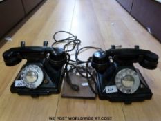A pair of vintage telephones marked to the bases 'Demonstration set combin No.