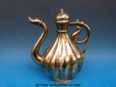 An Eastern 19thC /20thC teapot with figural bird handle and serpent spout (25cm tall)