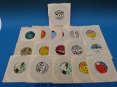 Seventeen collectable reggae 7” singles including: Slim Smith “Honey”;