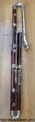 A cased Adler Sonata contrabassoon or double bassoon with maple body and silver plated furniture,