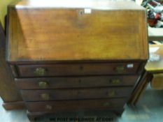 A Georgian mahogany bureau,