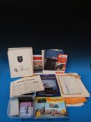 Cunard ephemera including Queen Mary programmes, menus, books, Queen Elizabeth items,