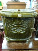 A French enamel log burning stove by Deville & Co