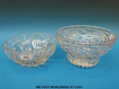A pair of cut glass bowls