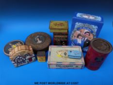 A collection of vintage advertising tins etc