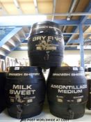 Three decorative sherry barrels