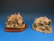 Six dark green later series boxed Lilliput Lane cottages to incluide 