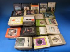 Twenty two 8 track tapes including David Bowie, Carole King,