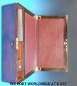 A 19thC brass-bound rosewood writing slope (51cm wide)