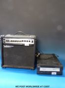 A Watson XL15R portable guitar amplifier together with a Yamaha power amplifier A100