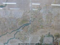 An 18thC coloured map of the counties of Gloucester and Monmouth (56 x 72cm)