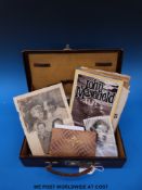 A small leather case containing ephemera including signed Gracie Fields photograph,