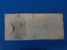 Queen Victoria original signature with partial letter on reverse and embossed paper stamp mounted