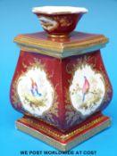 A Coalport lidded caddy/ pot pourri of bombe shape,