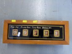 A 'Gents of Leicester' room bell board