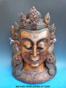 A 19thC / 20thC Tibetan goddess face mask (55 x 35cm)