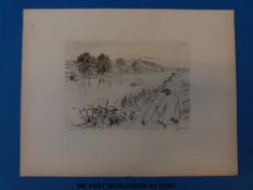 James McNeill Whistler etching of a river scene,