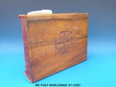 A Jerusalem / Holy Land olive wood photograph and died flower book, 30x22cm.