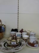 Royal Doulton commemorative items, Queen Victoria mug, Torquay ware egg cruet,