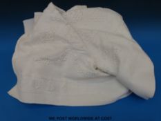 A signed and dated embroidered bedcover 1842 (approximately l298cm x w255cm)