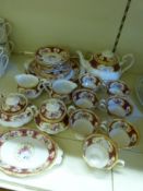 Royal Albert six place tea set in Lady Hamilton pattern with extras including cake stand